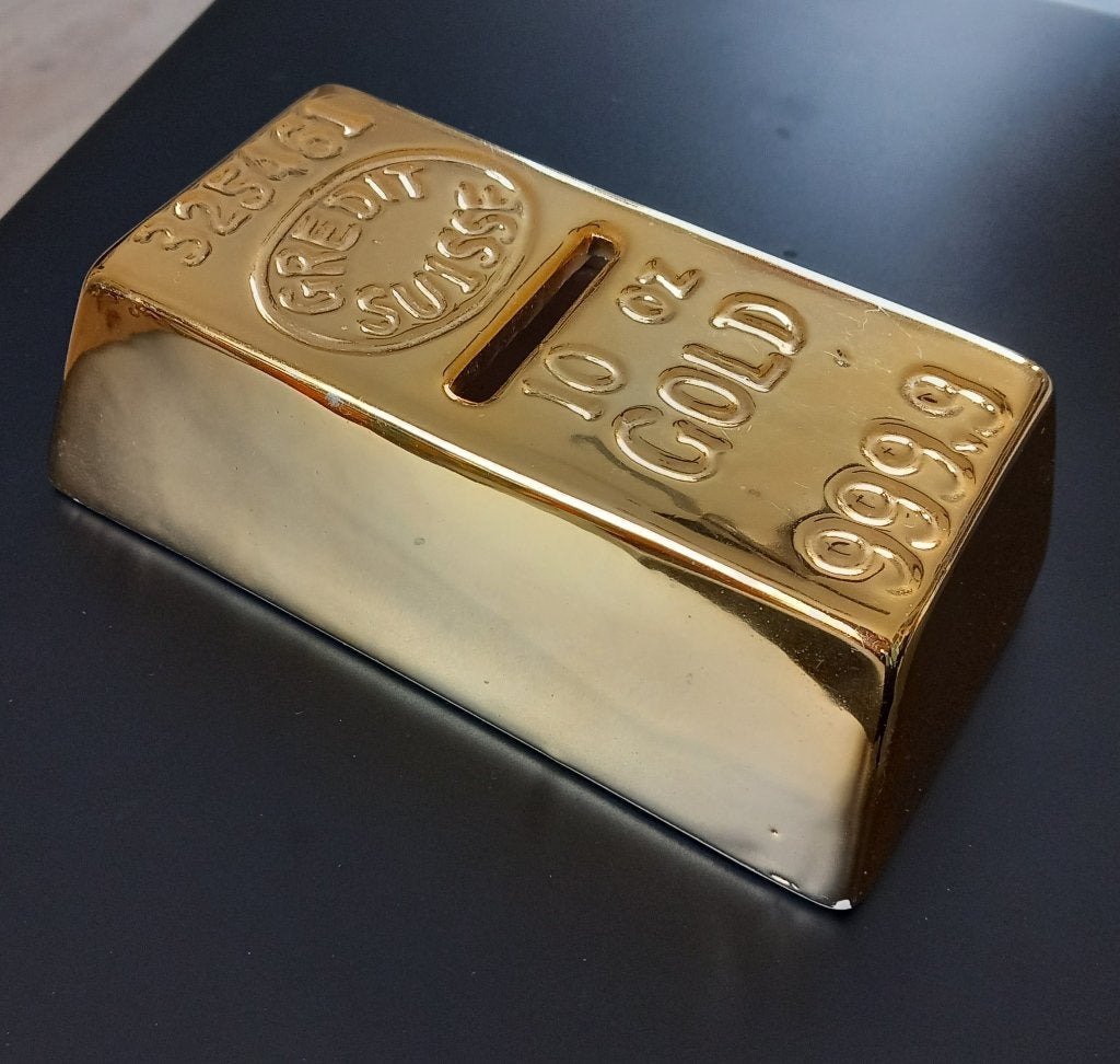 Goudbaar spaarpot van porselein, Ophalen of Verzenden, Zo goed als nieuw, Steen, Aardewerk of Keramiek, Overige thema's
