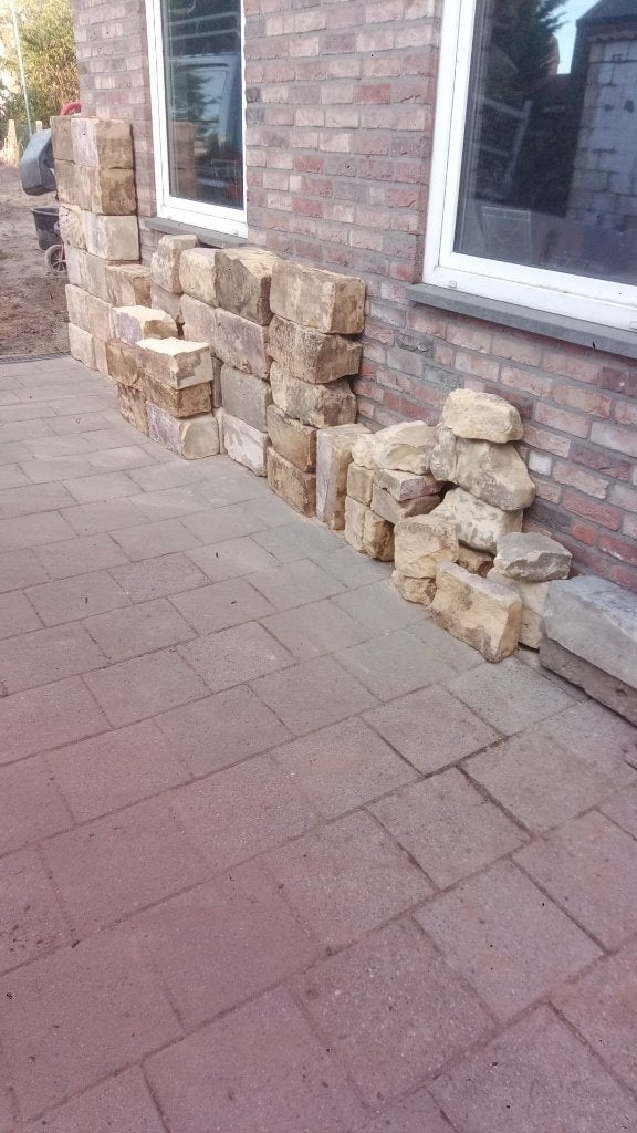 Mergel blokken, Ophalen, Gebruikt