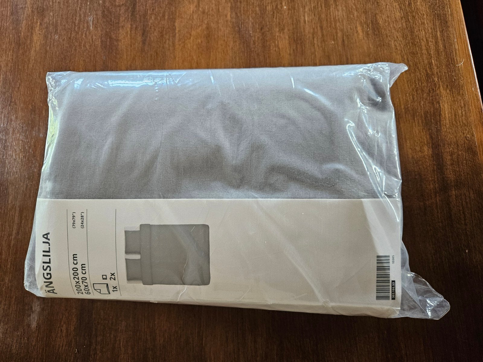 IKEA ÅNGSLILJA Dekbedovertrek - Grijs - 200x200 cm, Huis en Inrichting, Dekbedovertrek, Katoen, Ophalen of Verzenden, IKEA