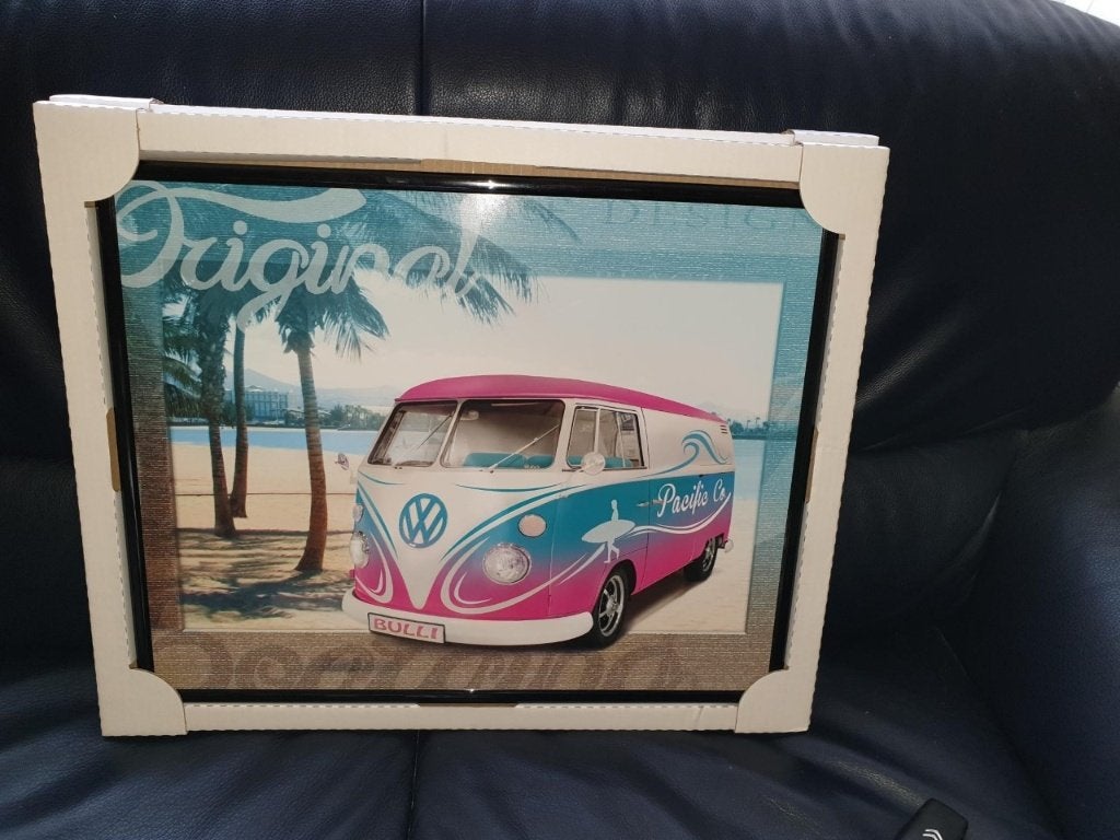 poster in lijst schilderij bus vw volkswagen t1 2 soorten, Ophalen, Auto