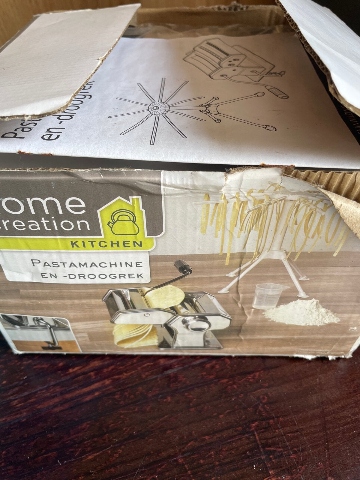 Pastamachine met droogrek - Home Creation Kitchen, Huis en Inrichting, Keuken | Keukenbenodigdheden, Ophalen of Verzenden, Metaal
