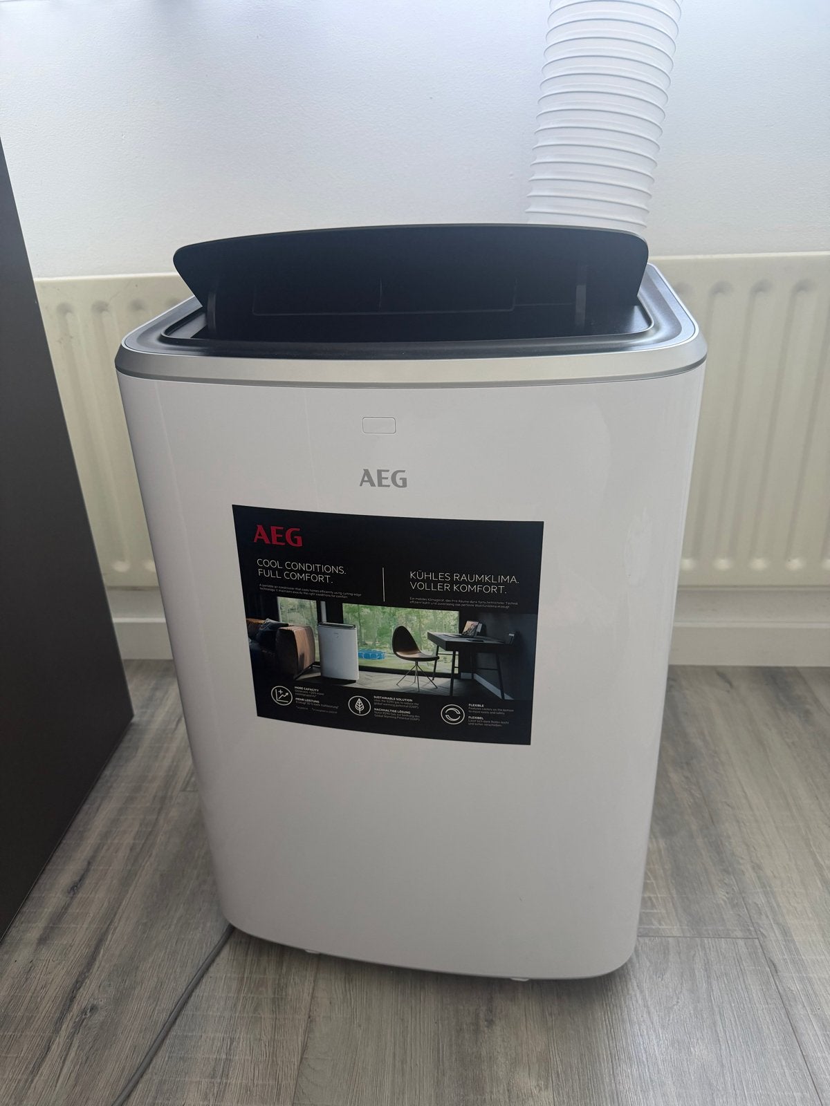 AEG ChillFlex Pro Mobiele Airco 12.000 BTU (Z.G.A.N.), Ophalen, 3 snelheden of meer, Zo goed als nieuw, Koelen en Ontvochtigen