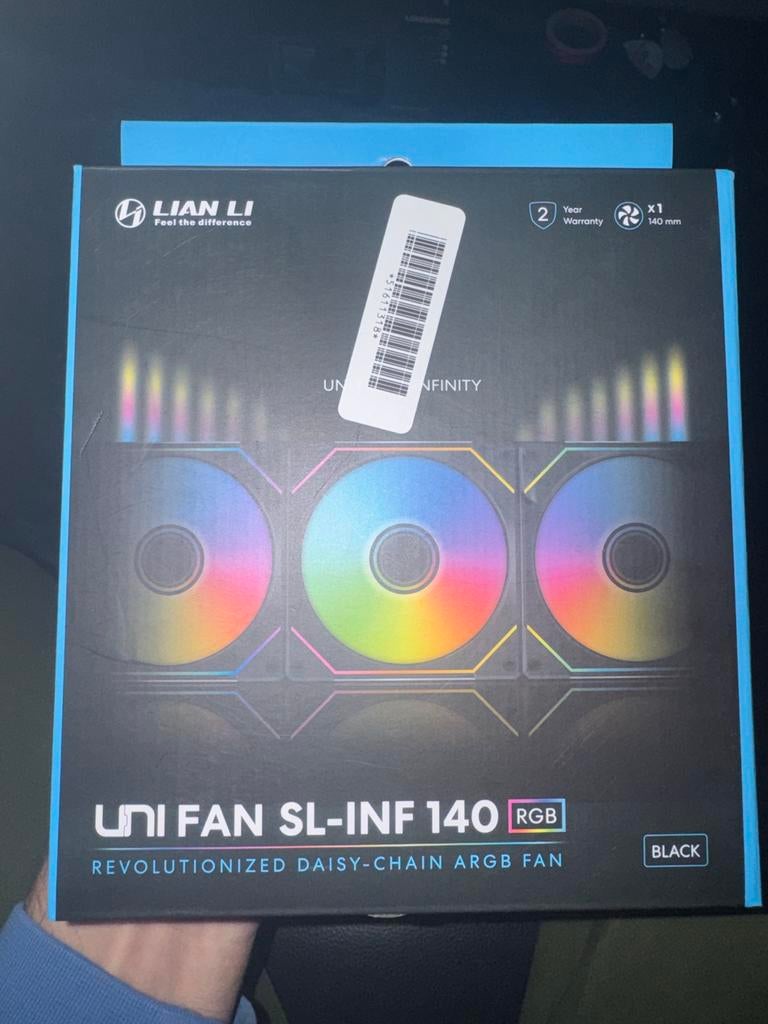 2x Lian Li UNI FAN SL-INF 140 RGB Fans Zwart, Computers en Software, Computerbehuizingen, Ophalen of Verzenden, Nieuw