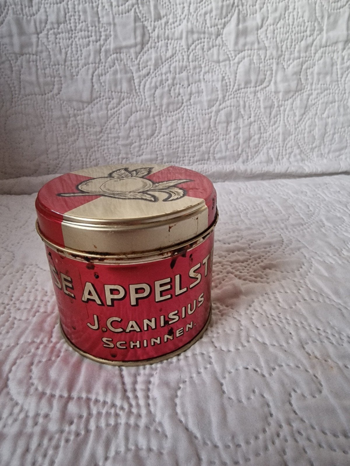 Vintage blik J. Canisius Schinnen - De Appelstreek, Ophalen of Verzenden