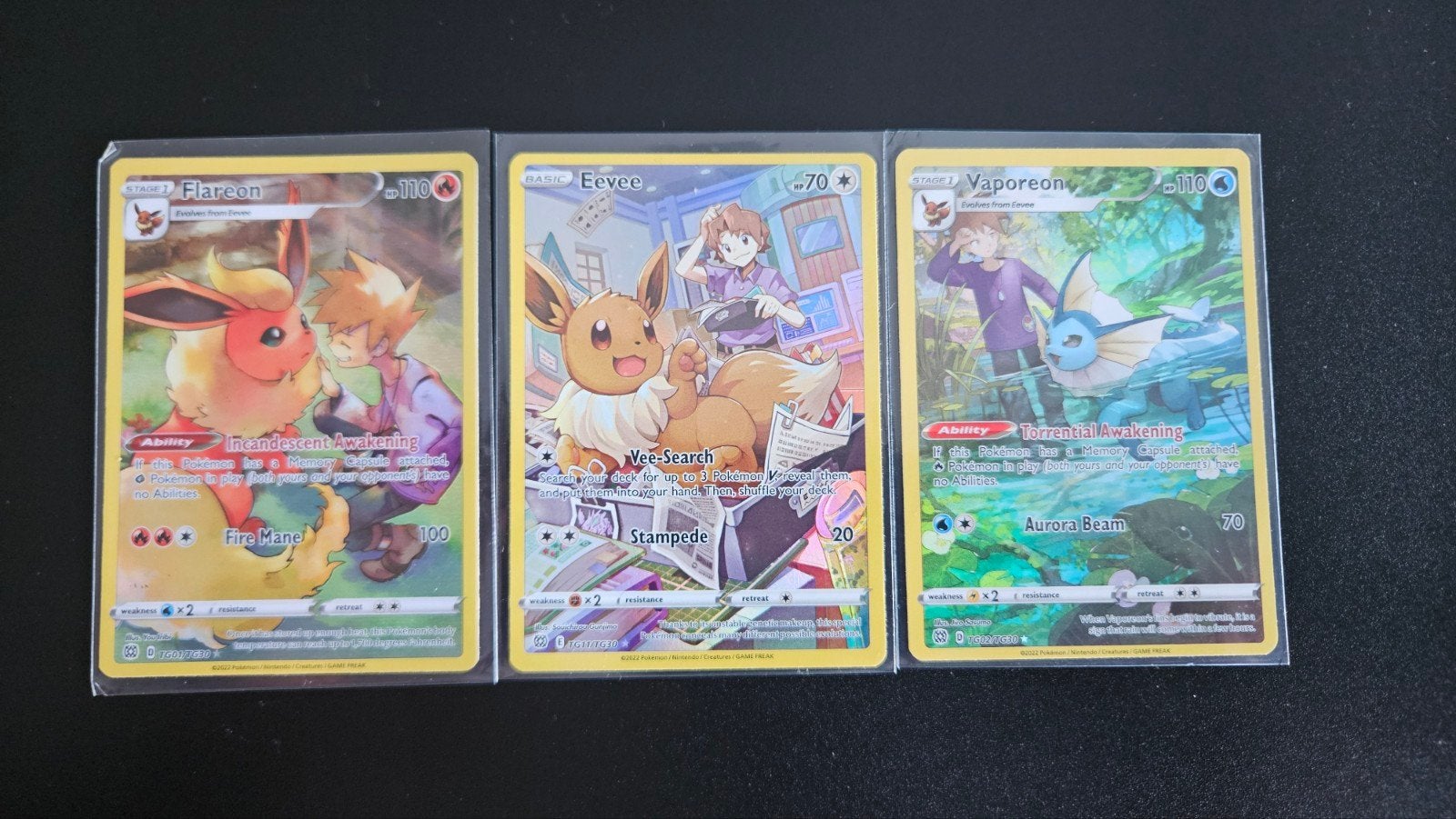 Pokemon Kaart Flareon, Eevee, Vaporeon, Ophalen of Verzenden, Zo goed als nieuw, Meerdere kaarten