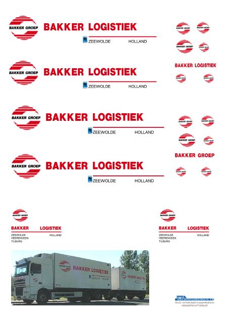Vrachtauto decal 1:50 Bakker logistiek Zeewolde ( combi ), Hobby en Vrije tijd, Modelauto's | 1:50, Verzenden, Nieuw, Bus of Vrachtwagen