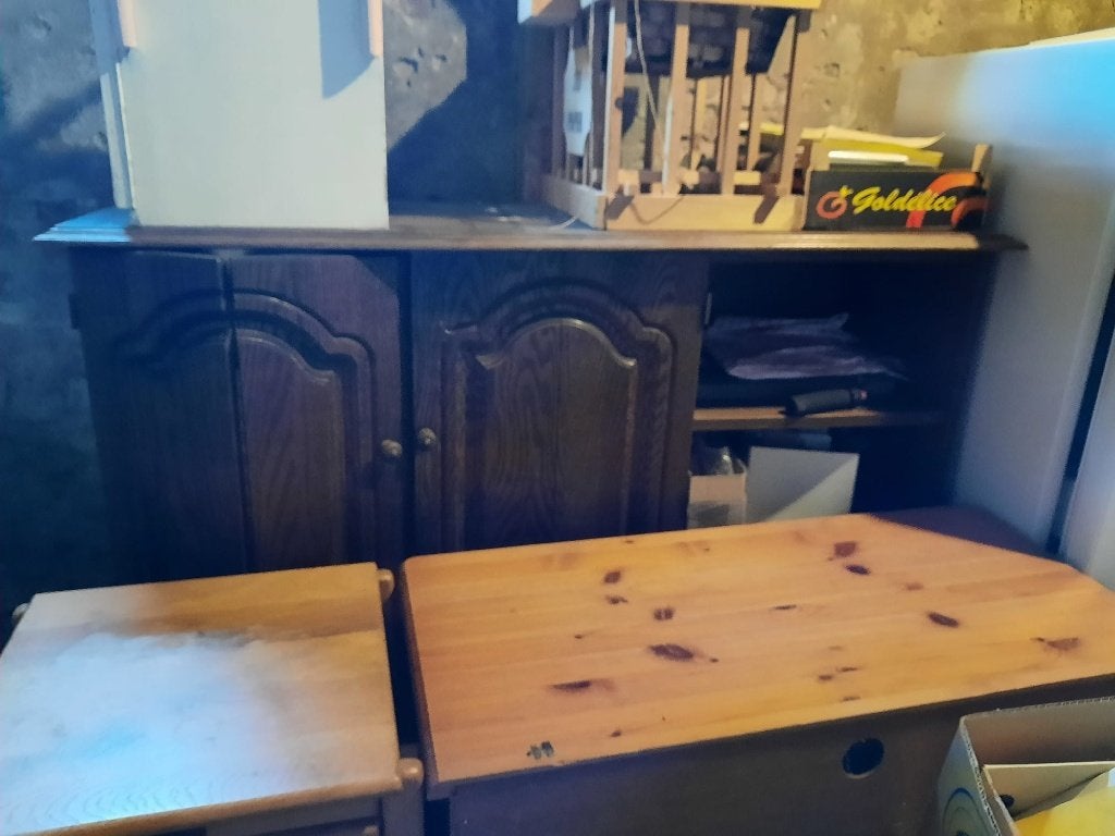 Houten kast met deuren en open vakken, 100 tot 150 cm, 100 tot 150 cm, Rustiek, Ophalen of Verzenden