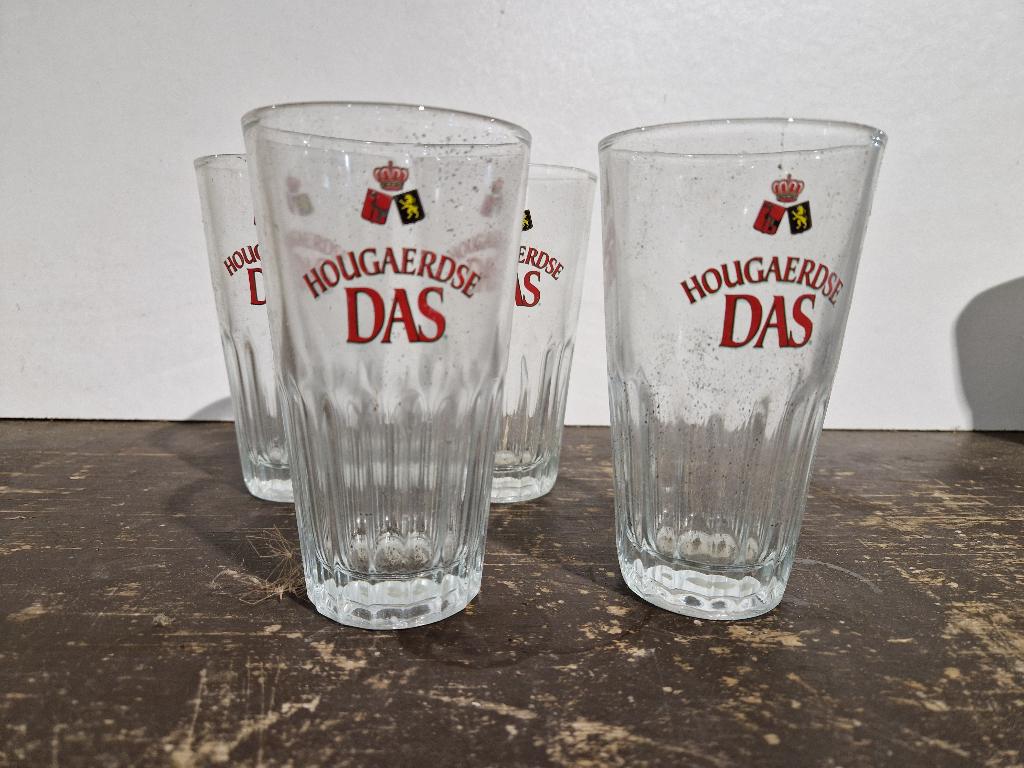 4 stuks bierglas Hougaerdse Das, Verzamelen, Biermerken, Ophalen of Verzenden, Zo goed als nieuw, Glas of Glazen, Overige merken