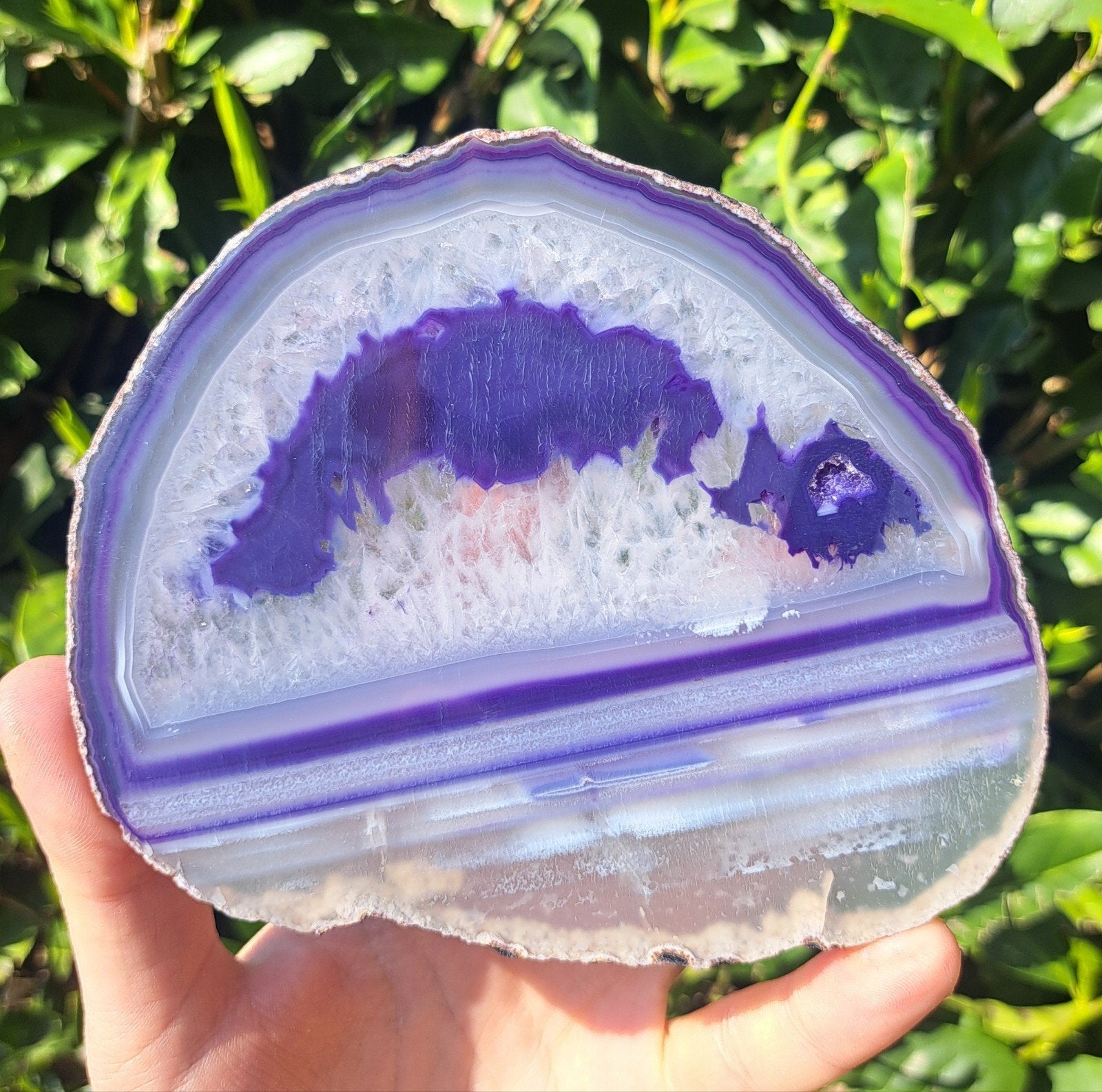 Agaatschijf edelsteen natuursteen edelstenen schijf kristal, Ophalen of Verzenden
