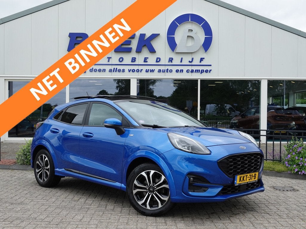 Ford Puma 1.0 EcoBoost Hybrid 125PK ST-Line AUTOM. PANO | WI, Blauw, 665 kg, Bedrijf, Hybride Elektrisch/Benzine