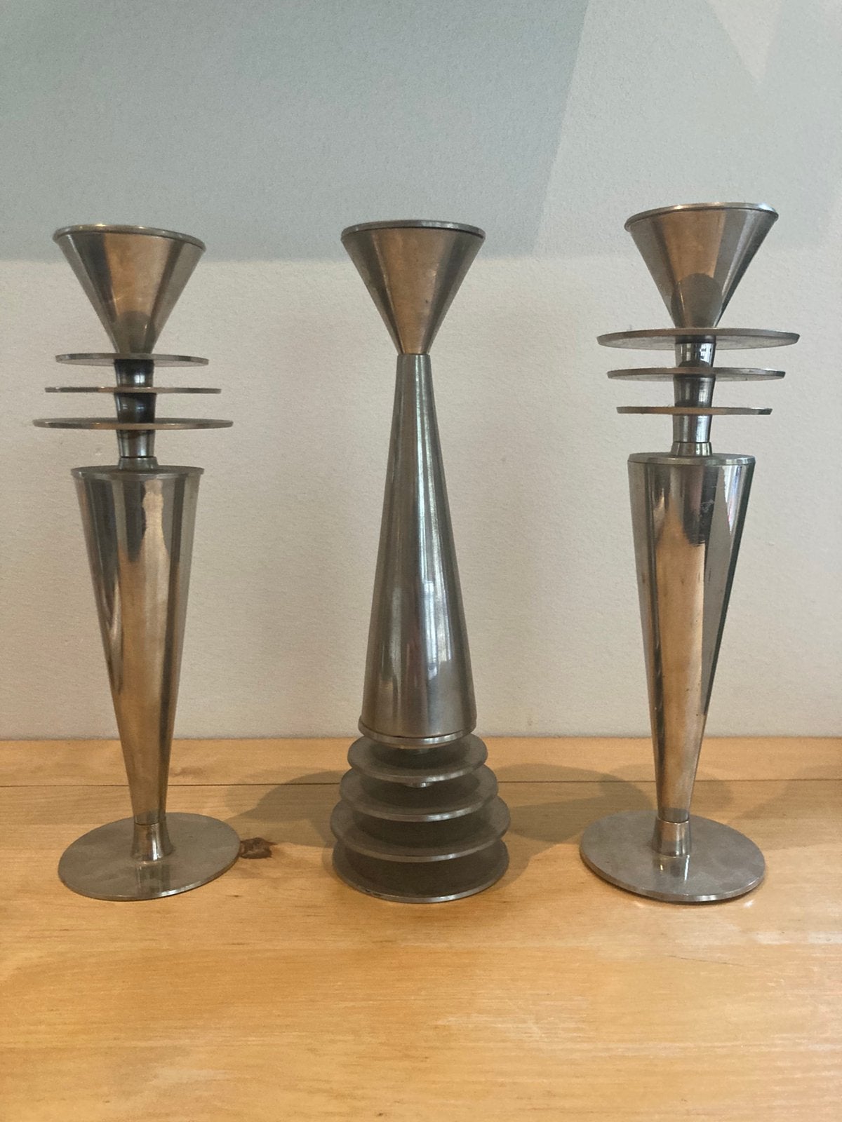 Set van drie kandelaars. Jaren 70/80. Design Paul Wood, Ophalen of Verzenden, Overige materialen