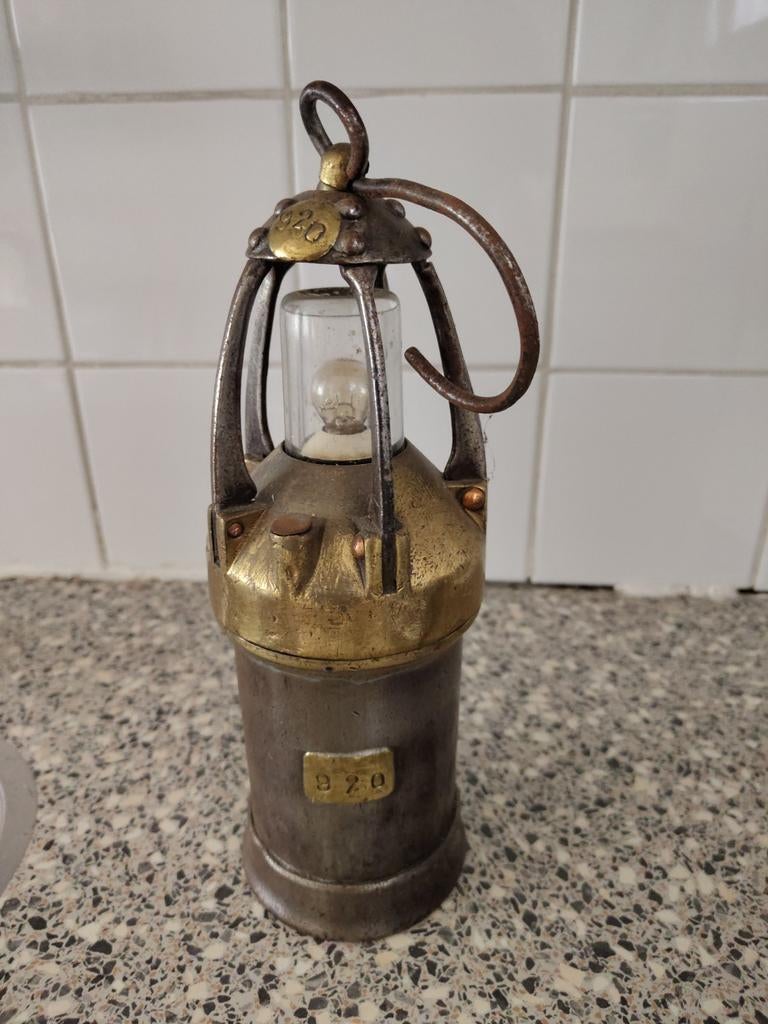 Antieke mijnlamp - Vintage mijnwerkerslamp 920, Ophalen of Verzenden