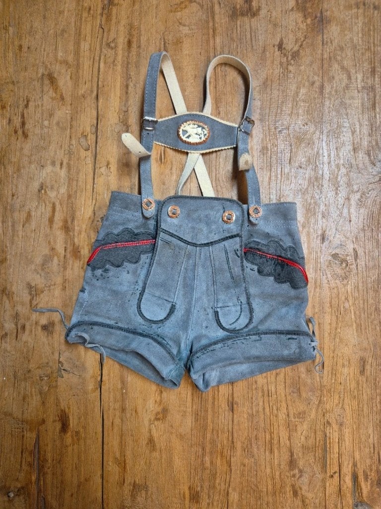 Stoere kinder lederhosen, Handgemaakt, Djt@dejuistetoon.eu, Ophalen of Verzenden, Zo goed als nieuw