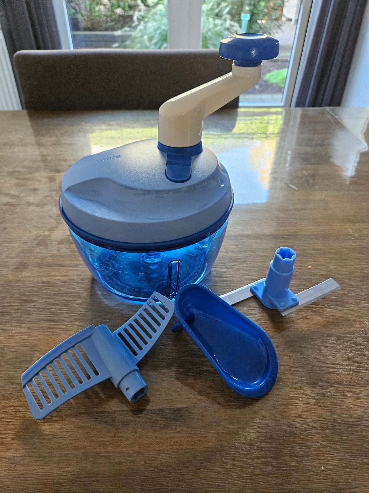 Tupperware SuperSonic Chopper Compact - Blauw, Gebruikt, Blauw, Overige typen, Ophalen of Verzenden
