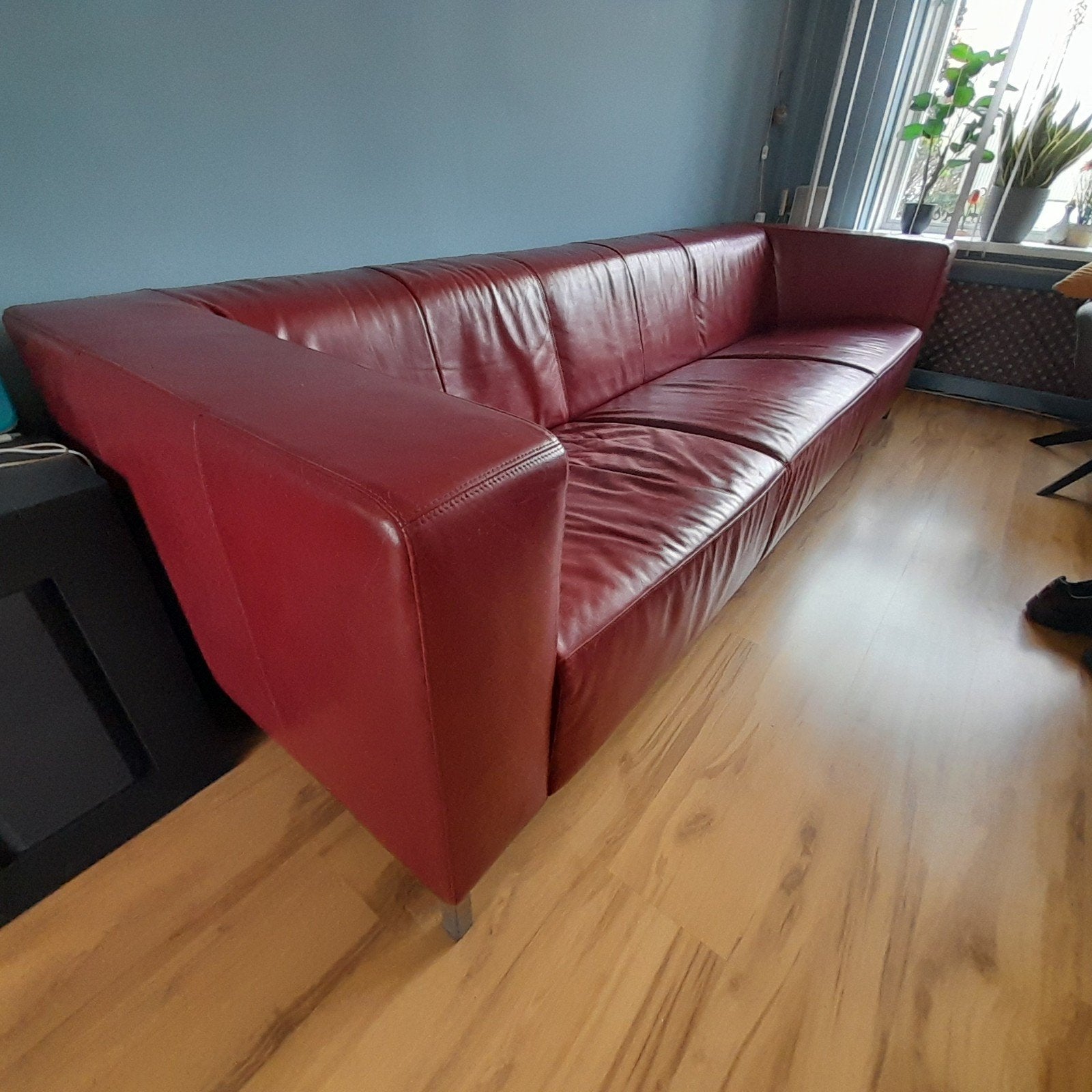 bank.echt leer.moderne design bank, Ophalen, Driepersoons, 200 tot 250 cm, Leer