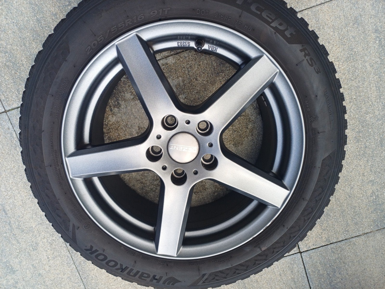 Dezent velgen 16 inch 7J met banden voor Peugeot 308, Ophalen, Gebruikt, 16 inch, Banden en Velgen