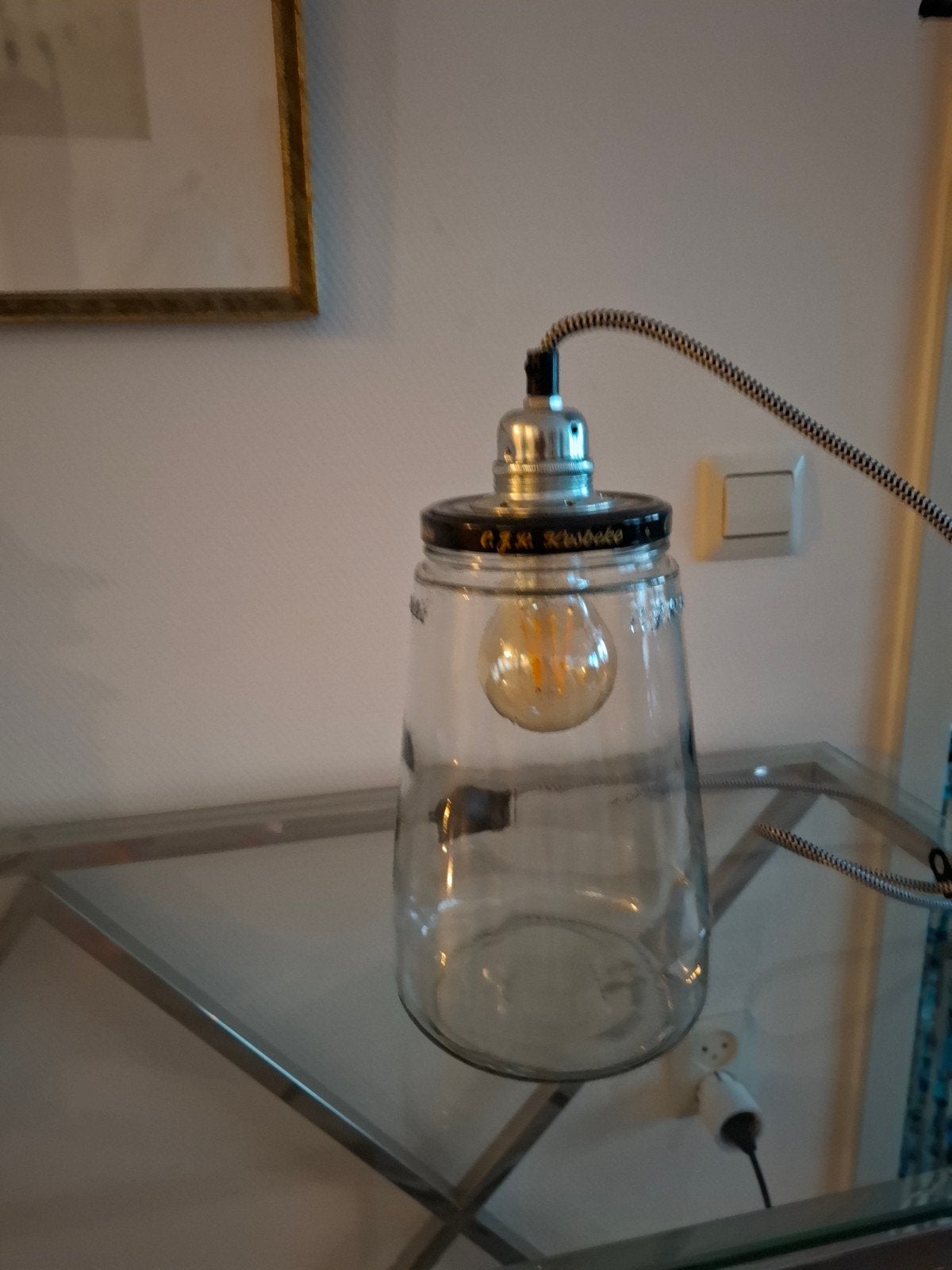 Originele Kesbeke lamp - Nieuw met verlichting, Ophalen, Nieuw, Glas, Industrieel