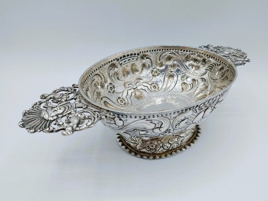 Zilveren brandewijnkom W.C. Schreuder, Sneek, 1730, Verzenden, Zilver