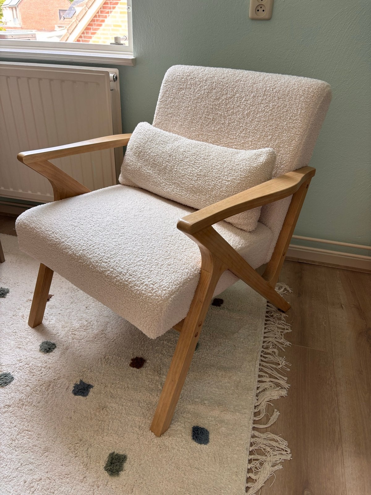 Witte teddy stoel, Huis en Inrichting, Stoelen, Ophalen, Gebruikt, Wit, Eén