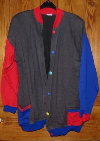 Vintage vest Miss Etam grijs rood blauw maat L jaren 90, Kleding | Dames, Truien en Vesten, Zo goed als nieuw, Maat 42/44 (L)