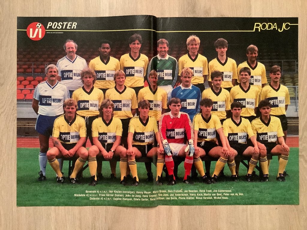 Poster Roda JC Half jaren 80, Verzamelen, Ophalen of Verzenden, Zo goed als nieuw, Roda JC, Poster, Plaatje of Sticker
