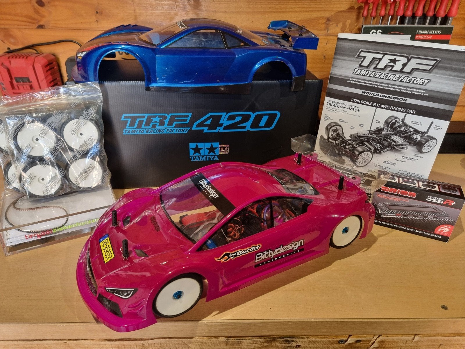 Rc auto Tamiya TRF 420 1/10 4WD Touringcar bijna RTR, Ophalen, Zo goed als nieuw, Auto onroad