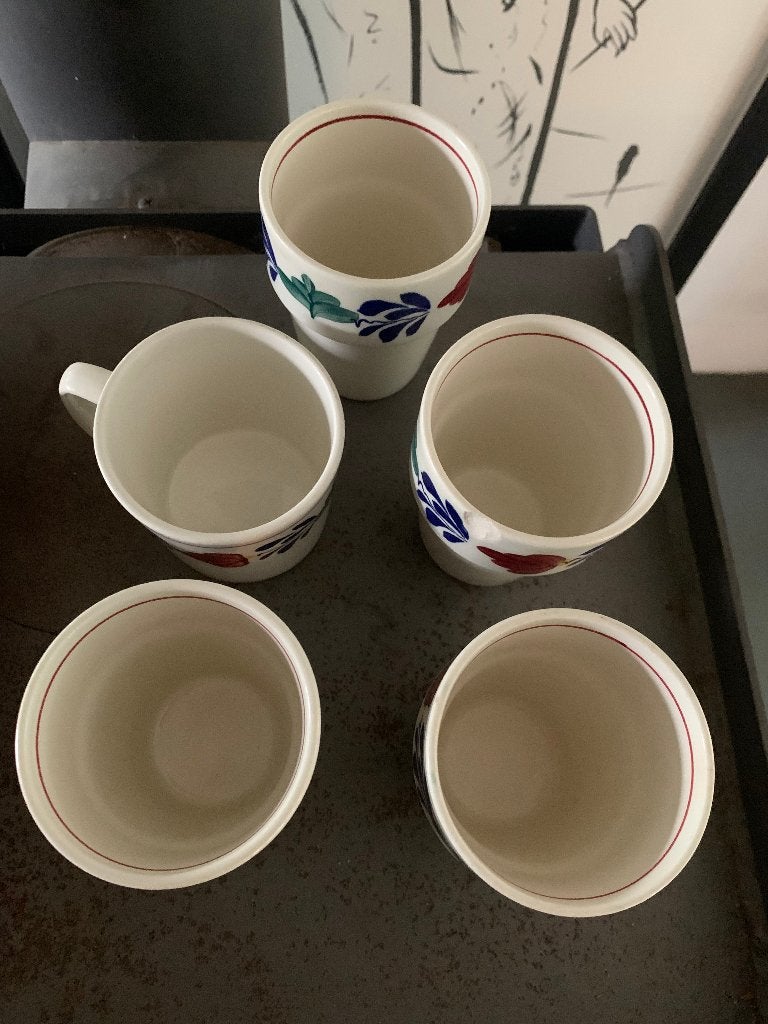 brabants bont koppen, Huis en Inrichting, Keuken | Servies, Ophalen, Gebruikt, Landelijk/Boerenbont, Kop(pen) en/of Schotel(s)
