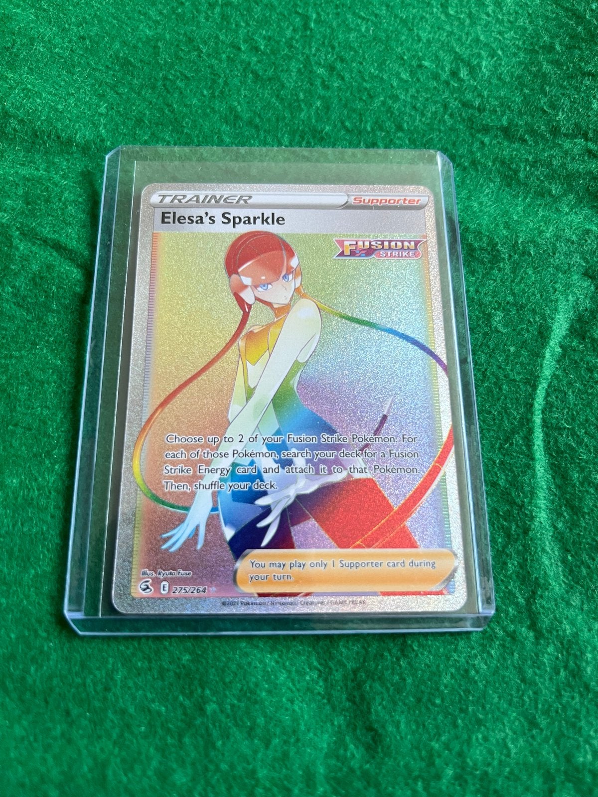 Elesa's Sparkle Rainbow  (Fusion Strike), Ophalen, Zo goed als nieuw, Losse kaart, Foil