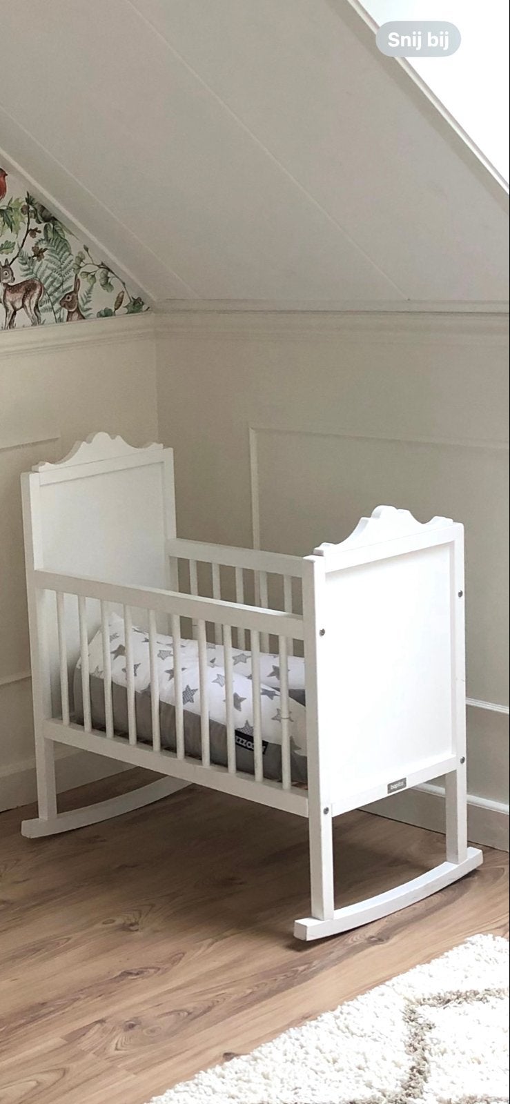 Bopita Belle 40x80 Wieg/Schommelwieg met Aerosleep matras, Ophalen, Zo goed als nieuw, Wieg
