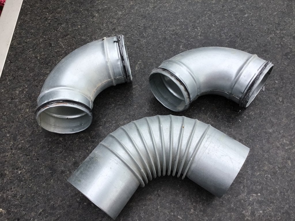 Metalen bochten 100mm, Overige materialen, Bochten, Ophalen of Verzenden, Zo goed als nieuw