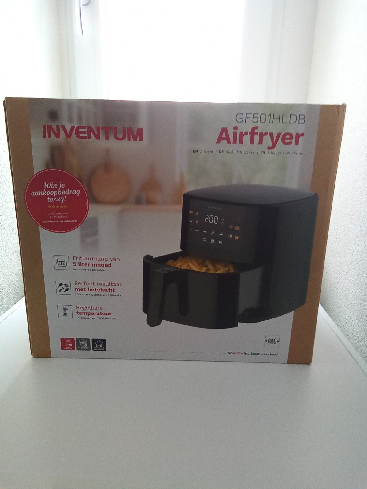 Inventum GF501HLDB Airfryer - Nieuw in doos, Ophalen, Nieuw, Airfryer, 1500 gram of meer