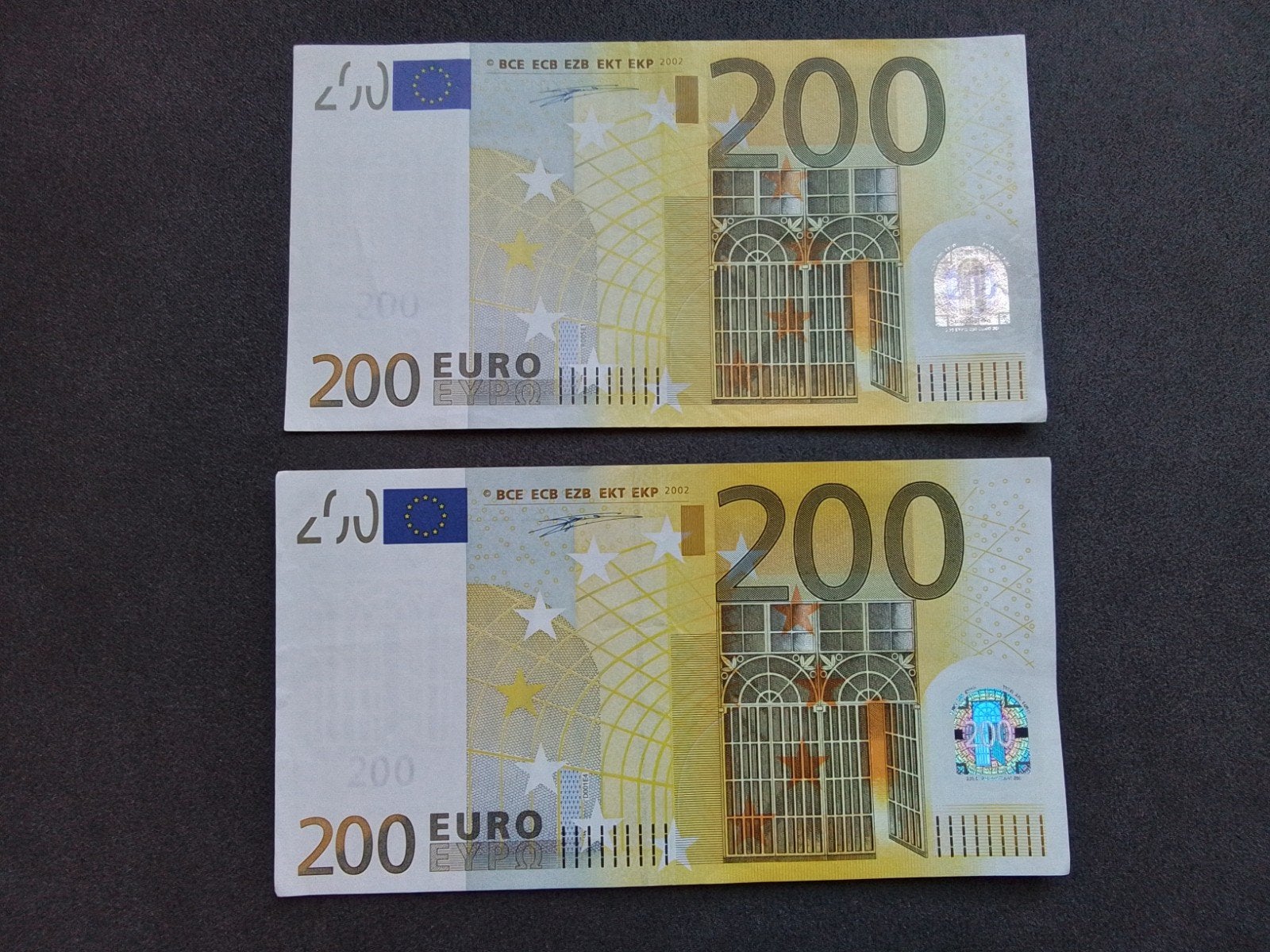 2 X 200 eurobiljet 2002 duitsland en Finland en meer, Ophalen of Verzenden, Overige landen, 200 euro, Los biljet