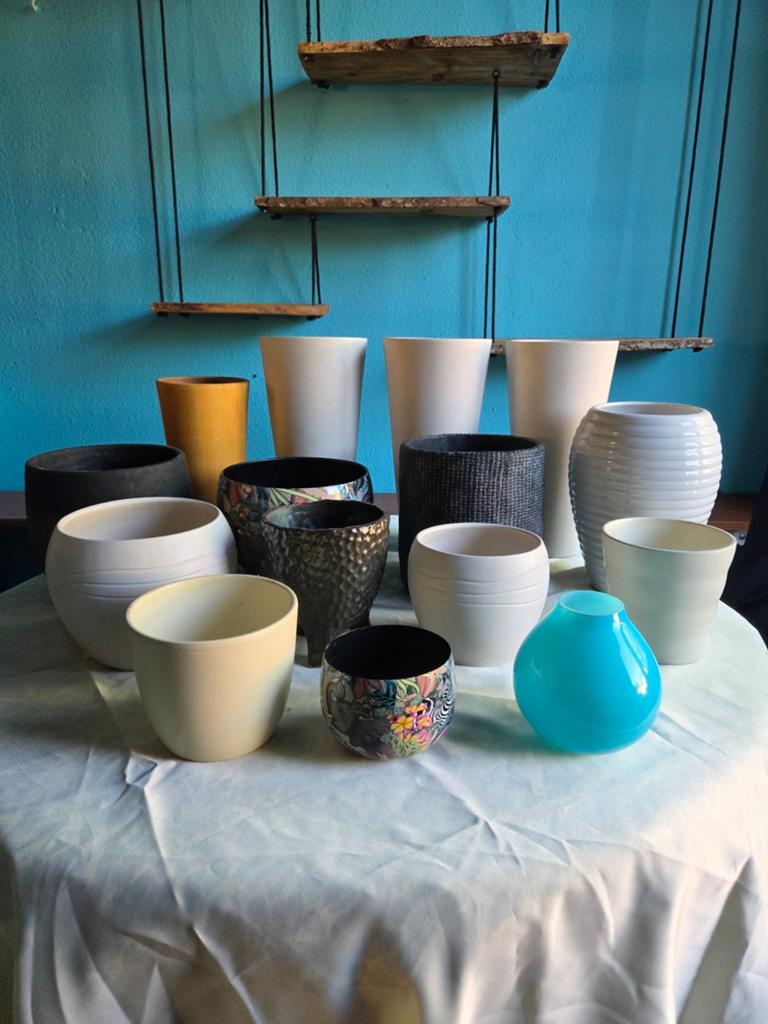 Diverse potten en vazen - set of los te koop, Ophalen, Overige materialen, Overige kleuren, 50 tot 75 cm
