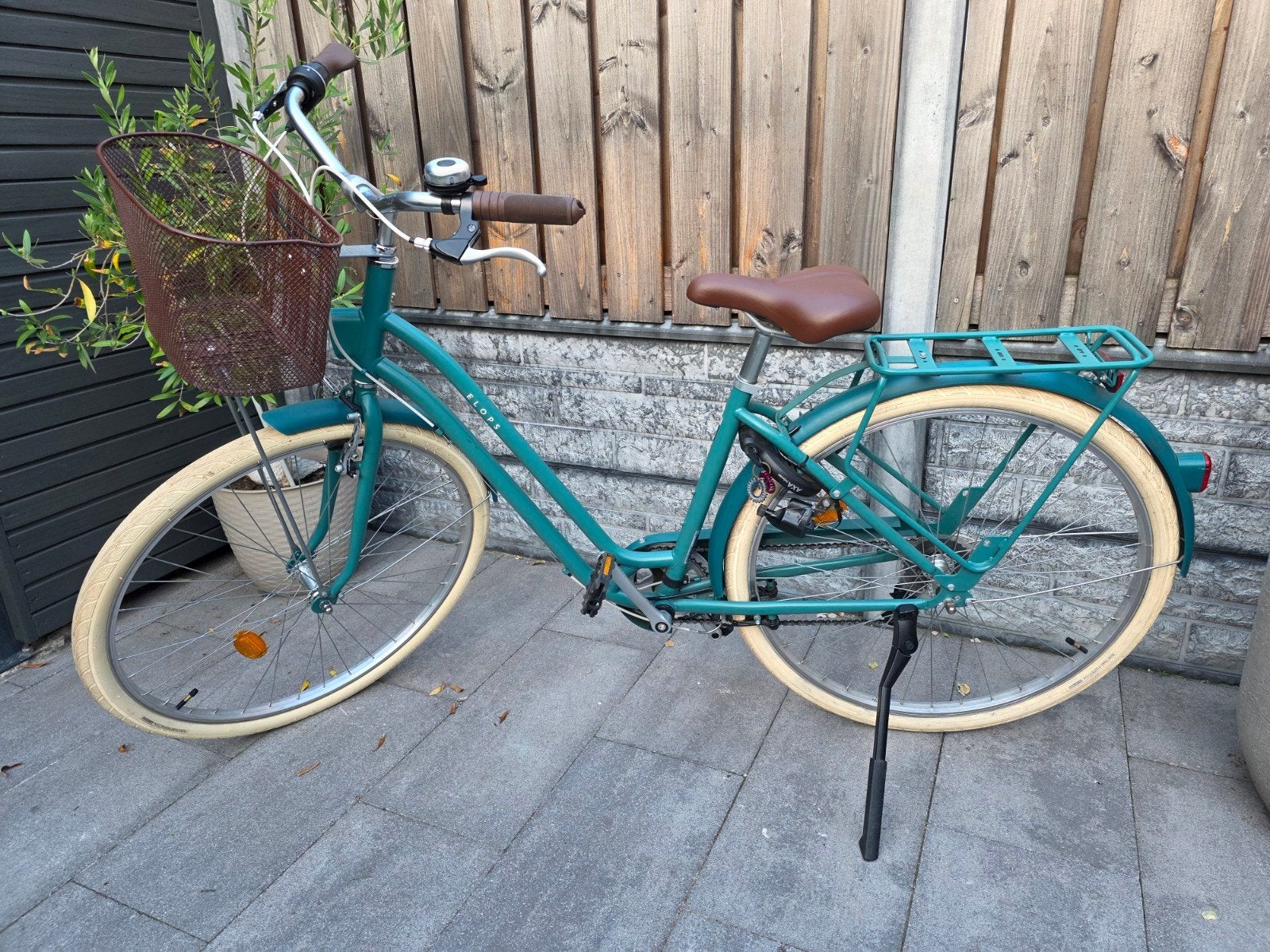 Elops 520 Turquoise M Damesfiets met 6 versnellingen, Ophalen