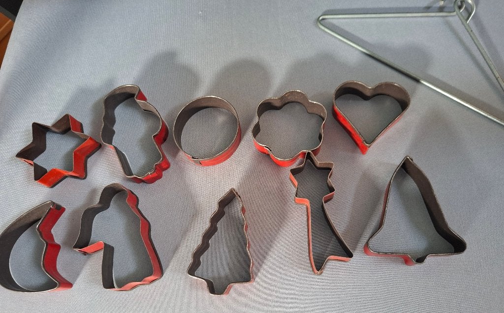 set van 10 bakvormpjes voor kerst - koekjes - vintage, Ophalen of Verzenden, Zo goed als nieuw