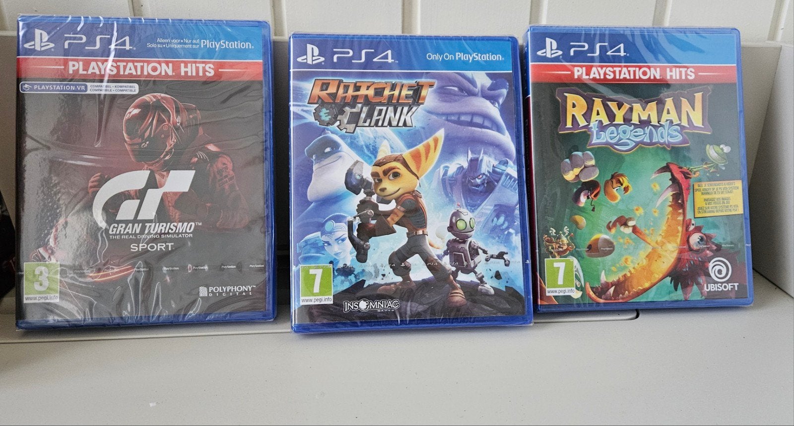 3 Nieuwe PS4 Games in plastic GT, Rayman, Ratchet & Clank,, 1 speler, Ophalen of Verzenden, Nieuw, Vanaf 3 jaar