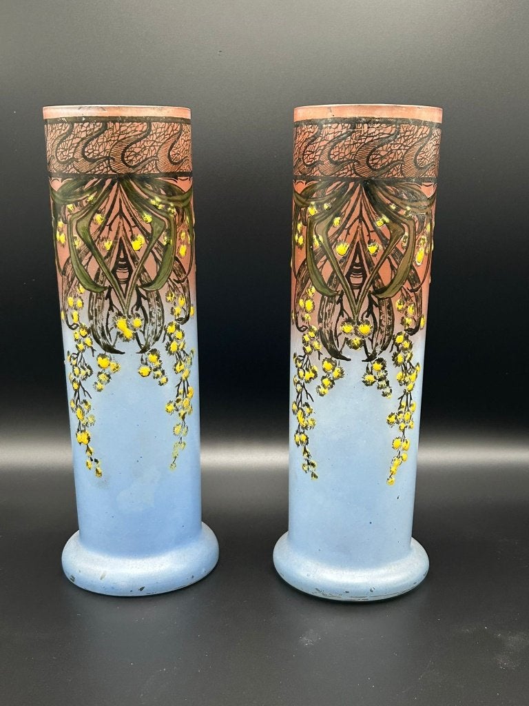 Schitterende originele set oude Legras vazen - Art Nouveau, Ophalen