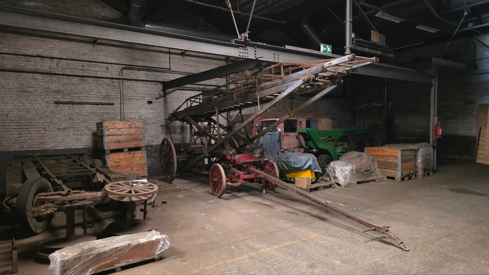 Uit 1890! Unieke zeer complete antieke brandweer ladderwagen, Ophalen of Verzenden