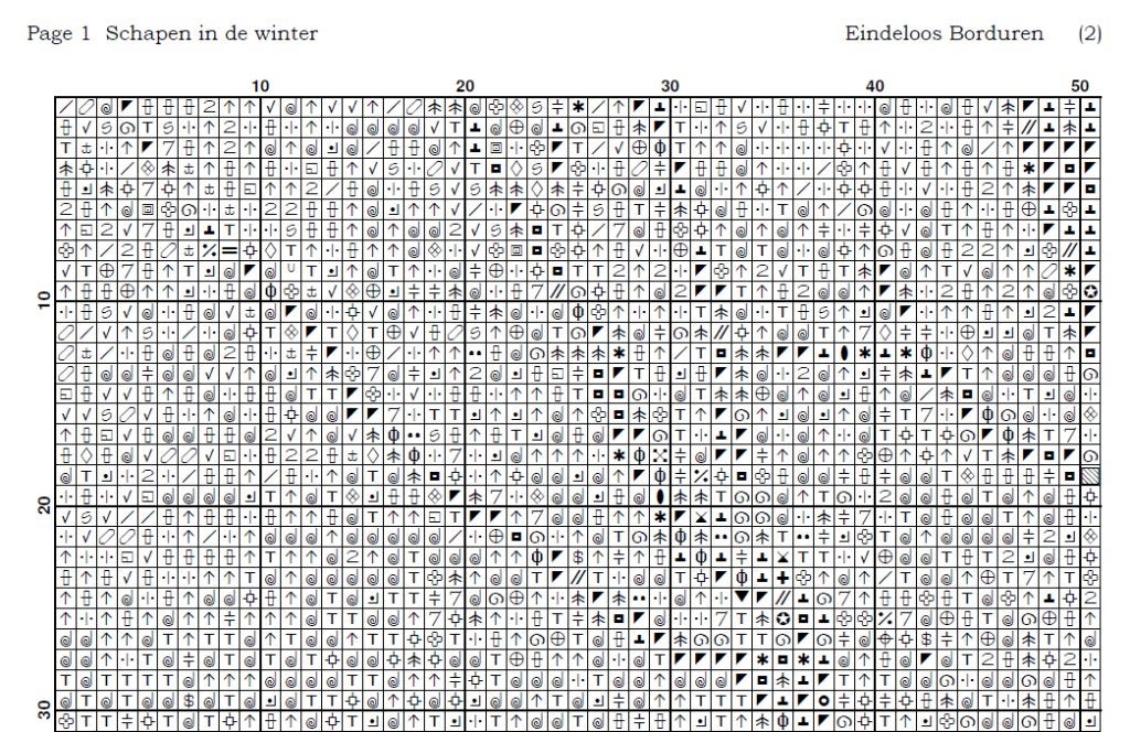 Borduurpatroon: Schapen in de winter, Zwolle, Patroon, Verzenden, Eindeloos Borduren