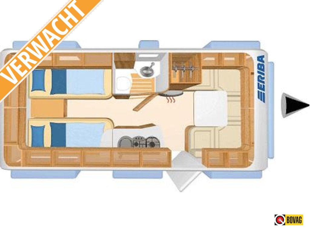 Eriba Nova 495 GL | VERWACHT | MOVER | LUIFEL, Caravans en Kamperen, Bedrijf, 5 tot 6 meter, Eriba, 1250 - 1500 kg