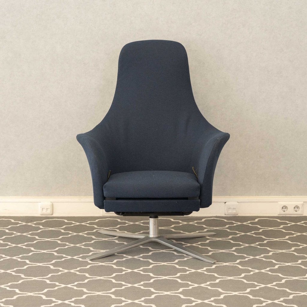ACTIE!! Montis Marvin relaxfauteuil - blauwe stof, Niet ingevuld, Zo goed als nieuw, Niet ingevuld, Niet ingevuld