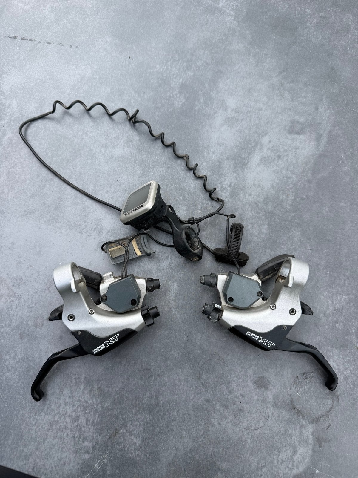 Shimano Deore XT Flight Deck fietscomputer met shifters, Ophalen of Verzenden, Snelheidssensor, Gebruikt