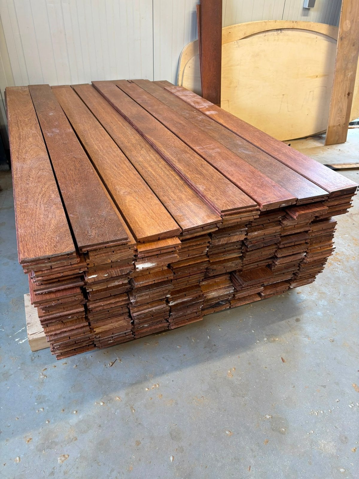 Prachtige jatoba tropische  vloer 38m2, massief 2cm, 12.5, Ophalen, Vloerdelen of -planken, Zo goed als nieuw, 10 m² of meer
