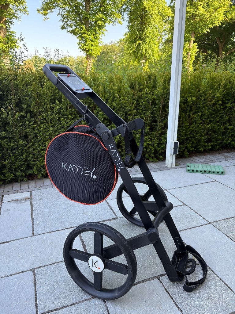 Kaddey Golf Trolley met twee wielen - witte wieldop, Sport en Fitness, Golf, Ophalen, Gebruikt, Golfkar, Overige merken