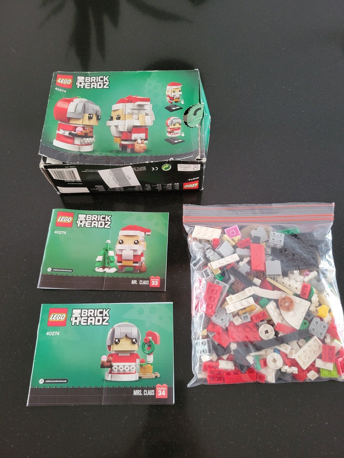 LEGO BrickHeadz 40274 Mr. & Mrs. Claus Kerstset, Ophalen of Verzenden, Zo goed als nieuw