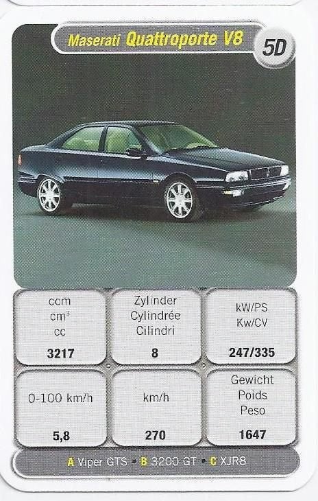 Kw4549 autokaartje maserati quattroporte v8 ( 5d ), Ophalen of Verzenden, Nieuw, Auto's