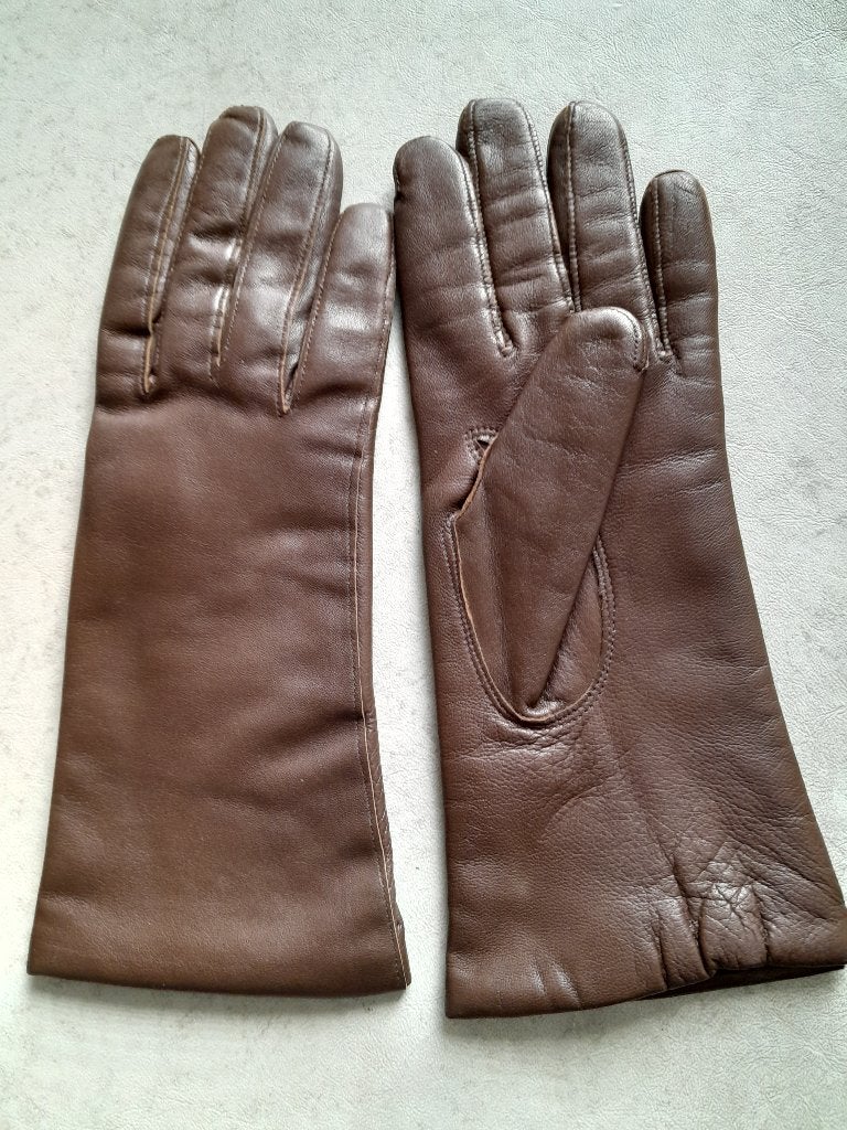 Leren handschoenen bruin, Kleding | Dames, Bruin, Maat 42/44 (L), Nieuw, Ophalen of Verzenden