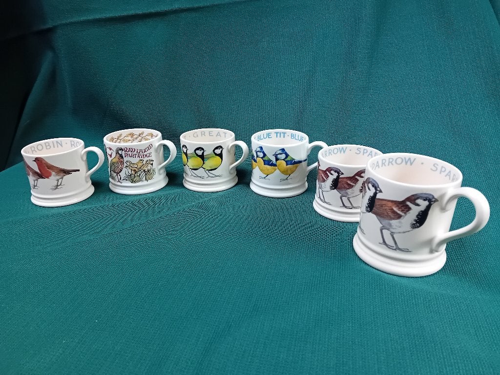 Emma Bridgewater small mugs birds 1x Fazant/Patrijs, Gebruikt, Ophalen of Verzenden, Emma Bridgewater, Overige stijlen