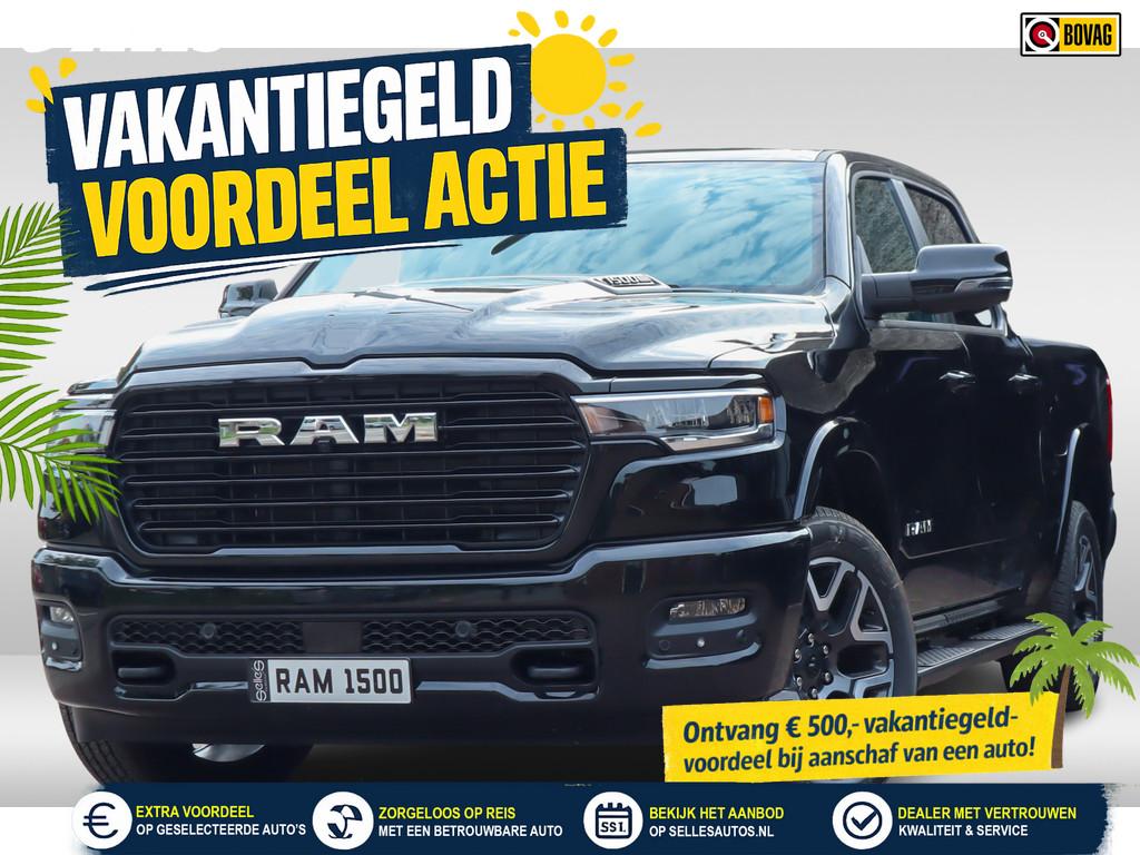 Dodge Ram 1500 2025 3.0L HURRICANE LARAMIE SPORT | BPM VRIJ, Automaat, Met garantie (alle), Zwart, Leder