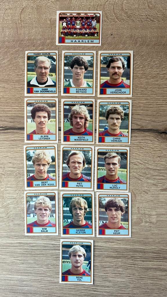 Panini Voetbal 84 plaatjes Haarlem 14x, Verzenden, Zo goed als nieuw, Meerdere plaatjes